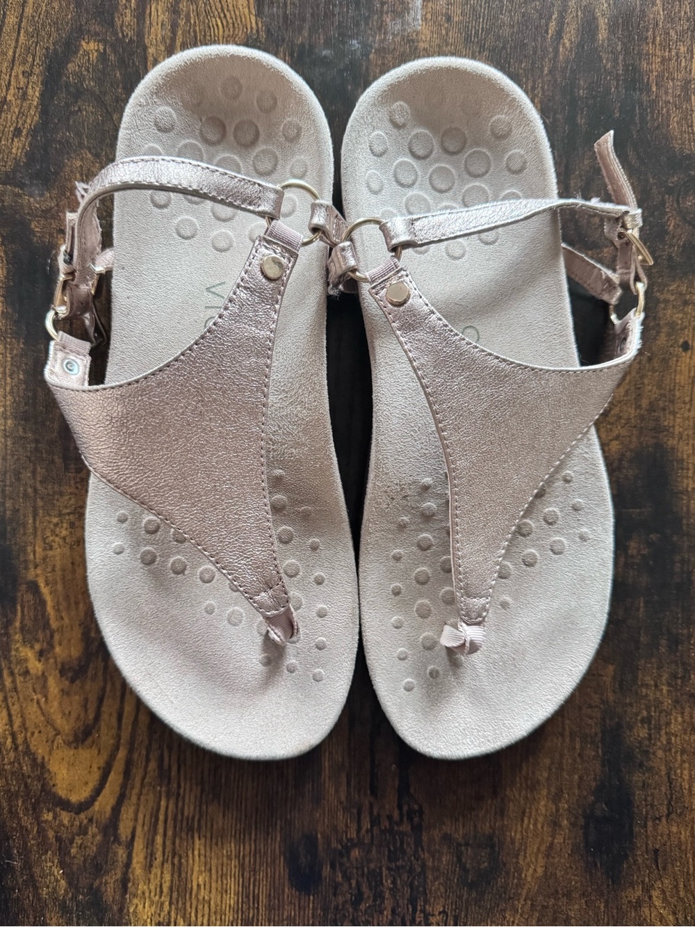 Vionic Kirra Metallic Rose Gold Orthotic Backstrap Sandals 8.5 Wide - Picture 2 of 10